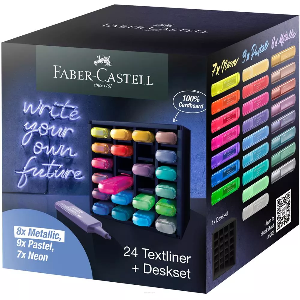 Zestaw Zakreślaczy Faber-Castell 24szt Prezenter Biurkowy smartkleks.pl