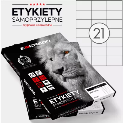 ETYKIETY EMERSON A4 70X42.3MM BIAŁE (100)