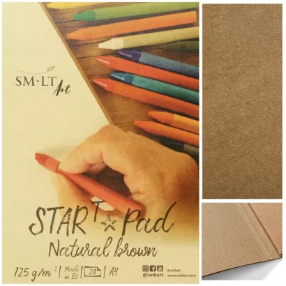 BRĄZOWY BLOK SZKICOWY A4 szkicownik SMLTArt 125 g 20 kartek START Pad