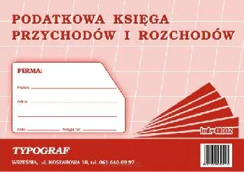 Podatkowa księga przychodów i rozchodów A5 Typograf