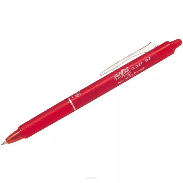 Pióro Kulkowe Ścieralne Automatyczne 0,7mm  Czerwone Pilot Frixion Clicker