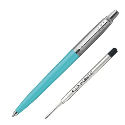Długopis Parker Jotter Błękitny Wkład Czarny i Niebieski