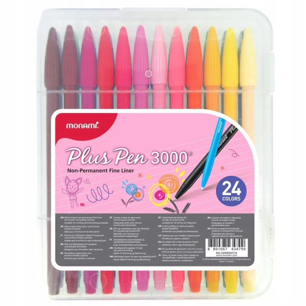 Zestaw Cienkopisów Plus Pen 3000 Monami 24 Kolory SmartKleks.pl