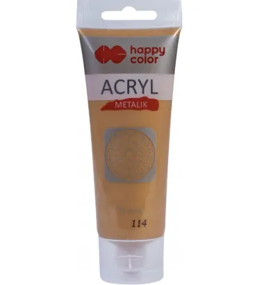Farba Akrylowa Happy Color 75ml Głębokie Złoto Metalik 114