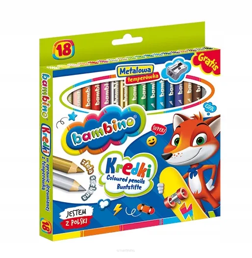 Kredki ołówkowe Bambino  Jumbo18 kolorów smartkleks.pl