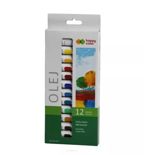 Farby Olejne  Happy Color Zestaw 12 Kolorów 12ml