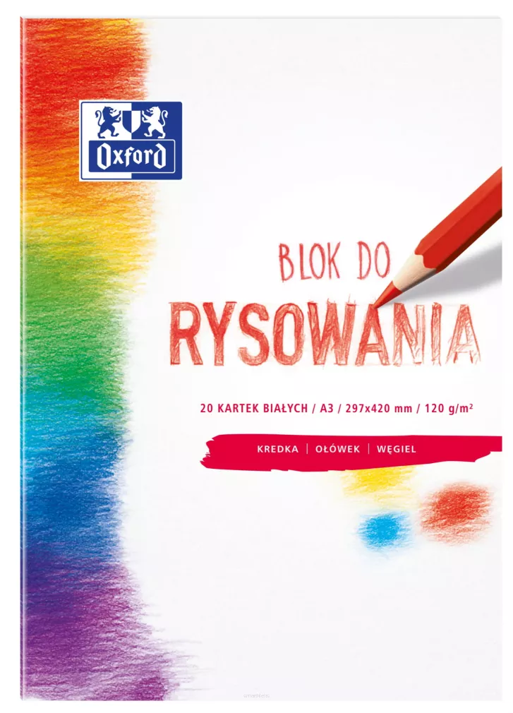 Blok Rysunkowy Biały Oxford A3 20 kartek