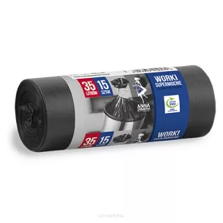 WORKI NA ŚMIECI SUPERMOCNE 35L 15SZT CZAR. ANNA ZARADNA