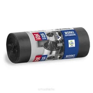 WORKI NA ŚMIECI SUPERMOCNE 35L 15SZT CZAR. ANNA ZARADNA