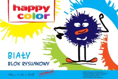 Blok rysunkowy A3 Premium Biały happy color