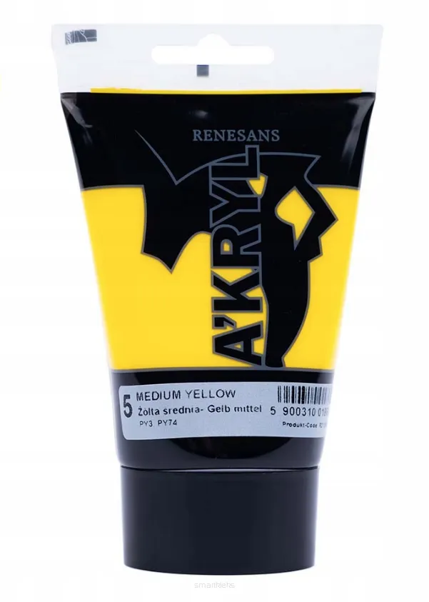 Farba Akrylowa Renesans 100ml 65 Żółta średnia smartkleks.pl