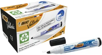 Zestaw 12x Marker BIC Czarny Płyn Gąbka - 2