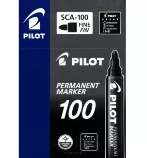 12 x Marker Permanentny Okrągły Pilot SCA-100 Czarny