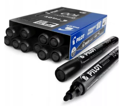 12 x Marker Permanentny Okrągły Pilot SCA-100 Czarny