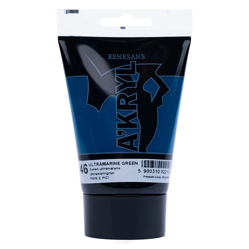 Farba Akrylowa Renesans 100ml 46 Zieleń Ultramaryna