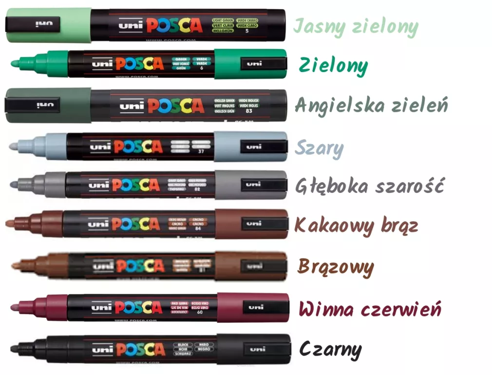 Zestaw Pisaki Posca PC-5M Kolory Ziemi 9 Kolorów SmartKleks.pl