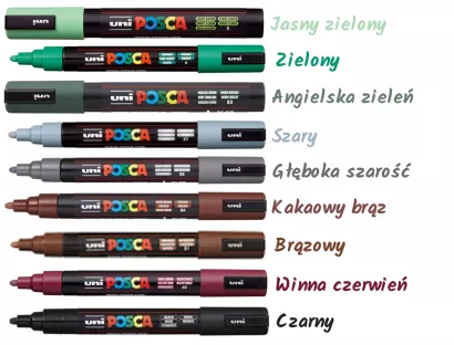 Zestaw Pisaki Posca PC-5M Kolory Ziemi 9 Kolorów