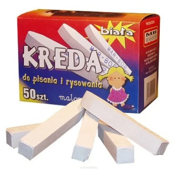 Kreda biała kwadratowa 50 sztuk Mar-Bor