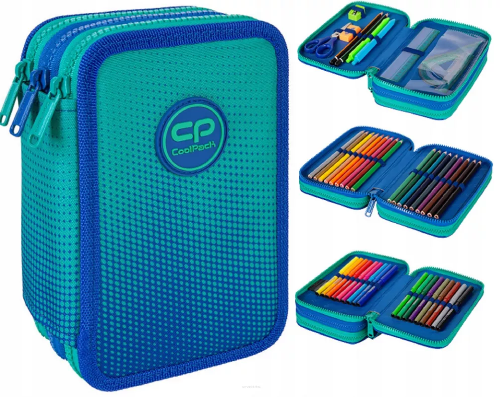 Piórnik Trójkomorowy Cool Pack z Wyposażeniem Jumper 3 Gradient Ocean