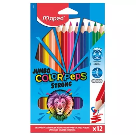 Kredki Ołówkowe Jumbo  MAPED Color Peps Strong12 szt.
