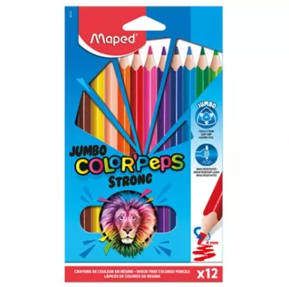 Kredki Ołówkowe Jumbo  MAPED Color Peps Strong12 szt.