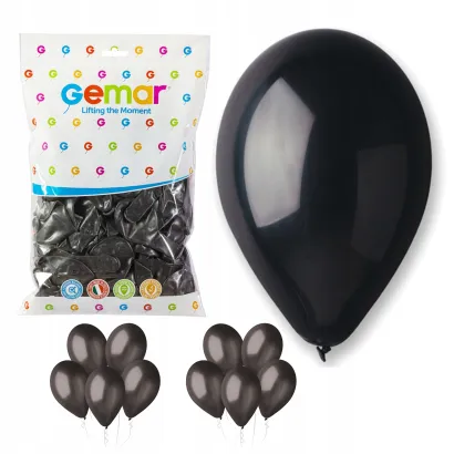 Balony 100 sztuk Metalizowane Czarne Gemar