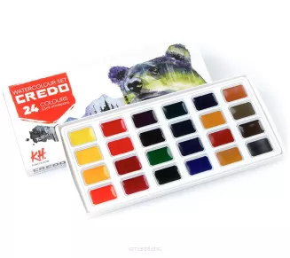 Farby Akwarelowe w Kostkach CREDO 24kol