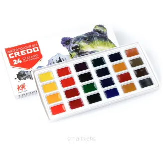 Farby Akwarelowe w Kostkach CREDO 24kol