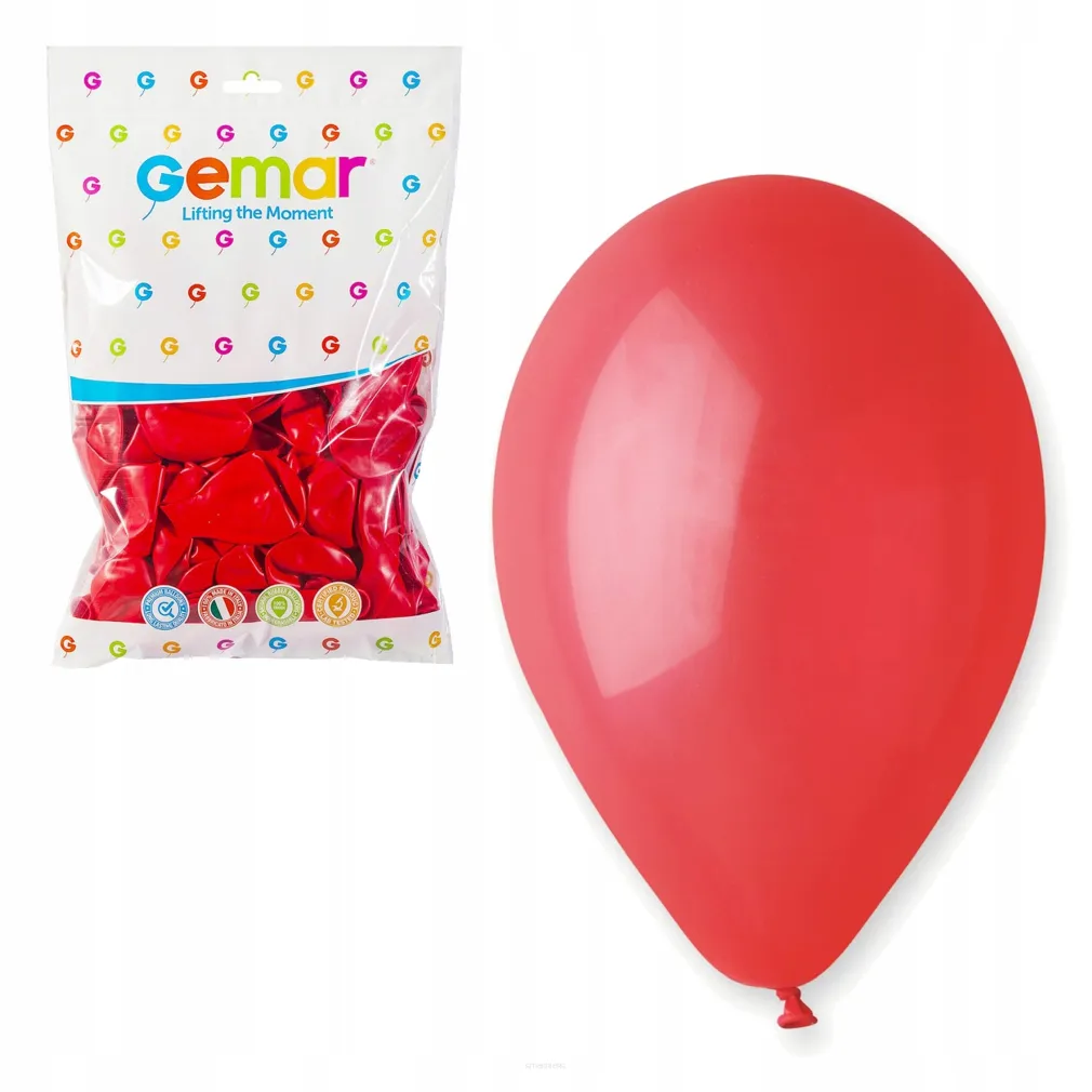 Balony 100 sztuk Pastelowe Czerwone Gemar   SmartKleks.pl