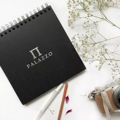 Szkicownik Palazzo - 207 x 207 mm - 160 g - czarne kartki