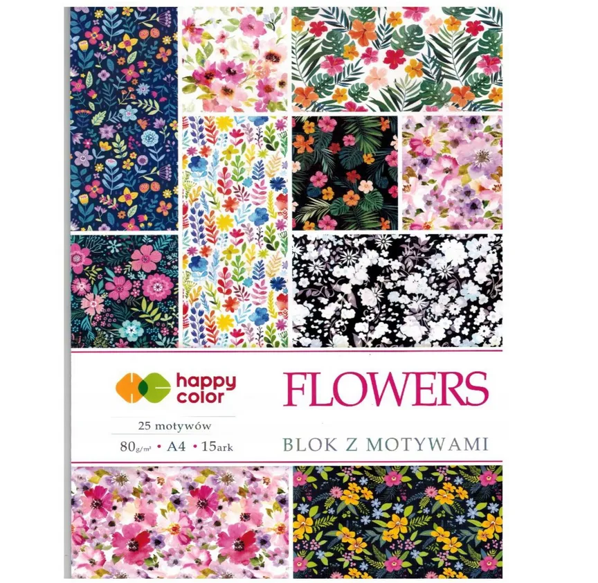 Blok z Motywami Happy Color Flowers