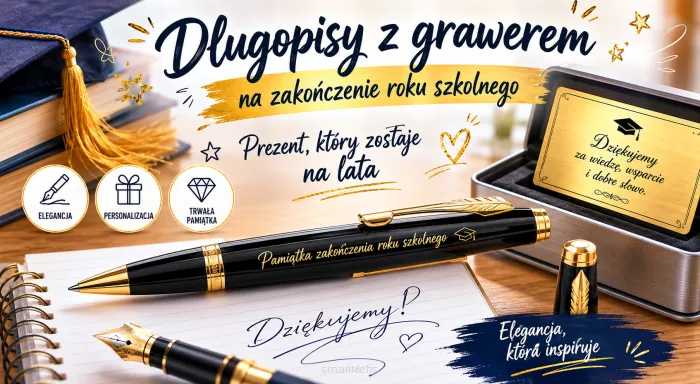Długopisy z grawerem na zakończenie roku szkolnego – elegancki prezent, który zostaje na lata.